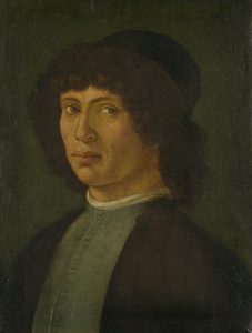 Porträt eines jungen Mannes, in der Art des Filippino Lippi wohl zwischen 1750 und 1850 entstanden, Öl und Tempera auf Holz, aus der Sammlung des Rijksmuseums Amsterdam.